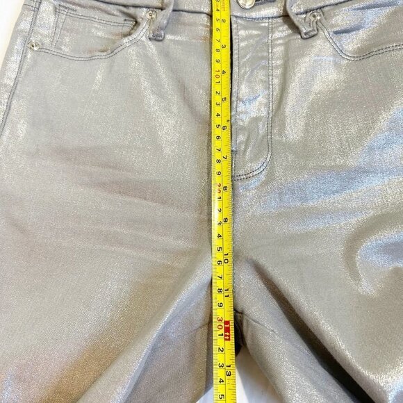 Good American Good Waist Metallic Jeans Silver 003 Size 8 Size 29 - Picture 13 of 14